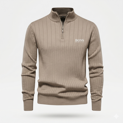 Ribbed Quarter-Zip Jumper