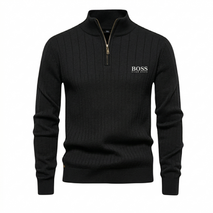 Ribbed Quarter-Zip Jumper
